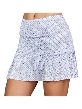 Denise Cronwall Notebook Floral Grid Tennis Pickleball Skort Size XS